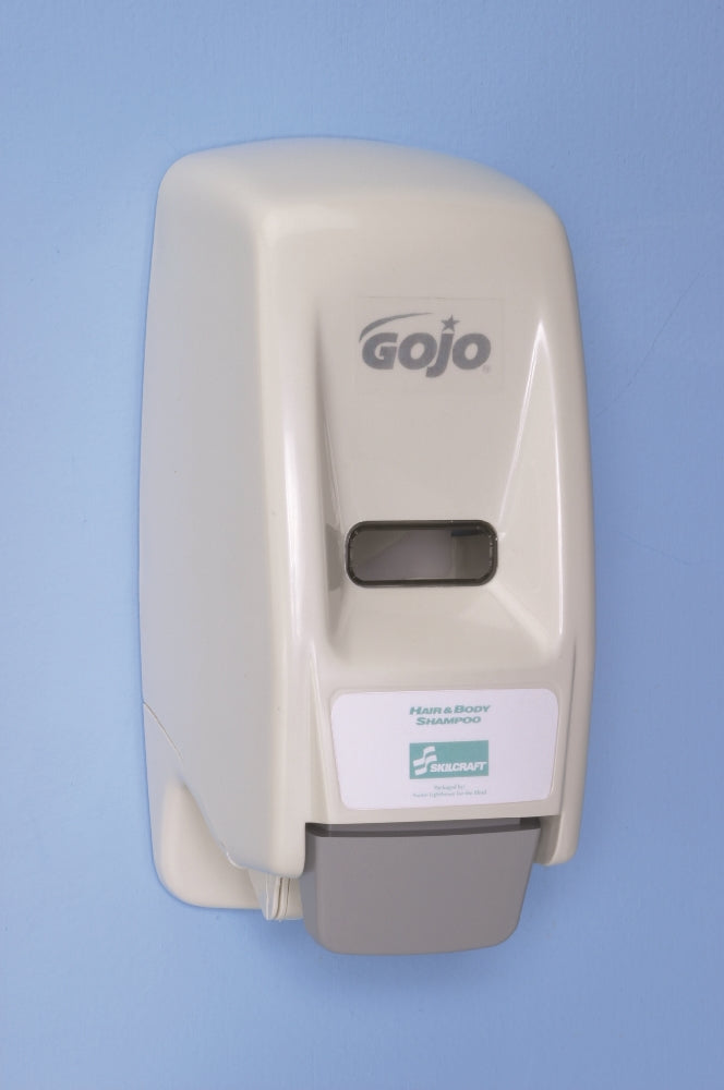 Image of GOJO® SKILCRAFT® NXT Wall Dispenser, Soap/Shampoo/Sanitizer, Gray, 2000 mL Dispenser Refill, 8/Box