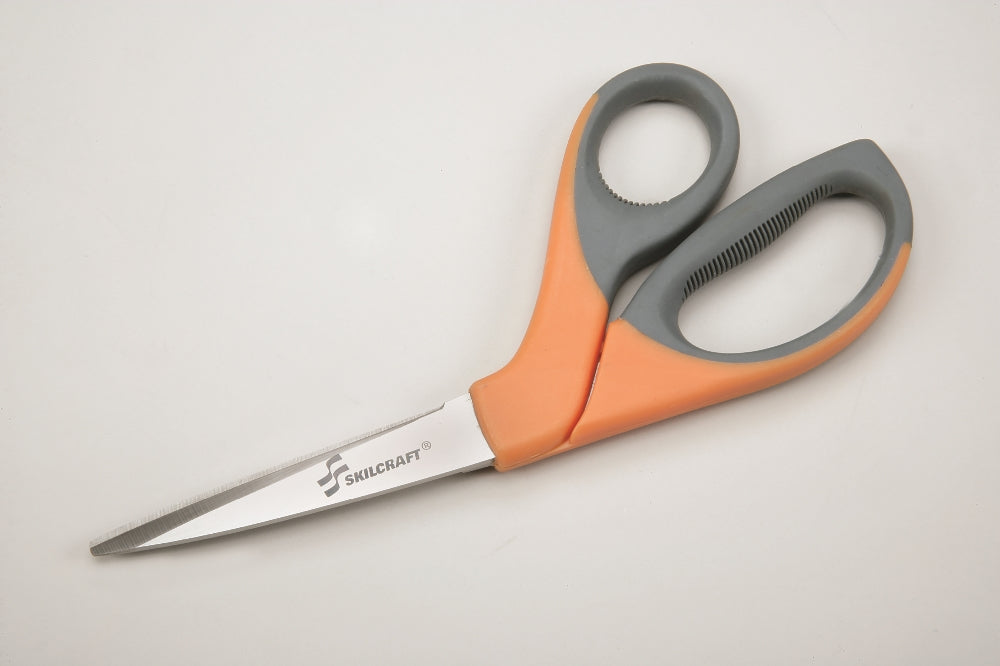 Image of SKILCRAFT® Shears, Stainless Steel, Bent Trimmers, 8-1/4" w/3-5/8" Cut Length