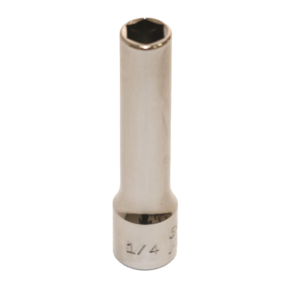 Image of SKILCRAFT® Socket - 1/4" Drive - 1/4" Deep - SAE 6-Point Fastener