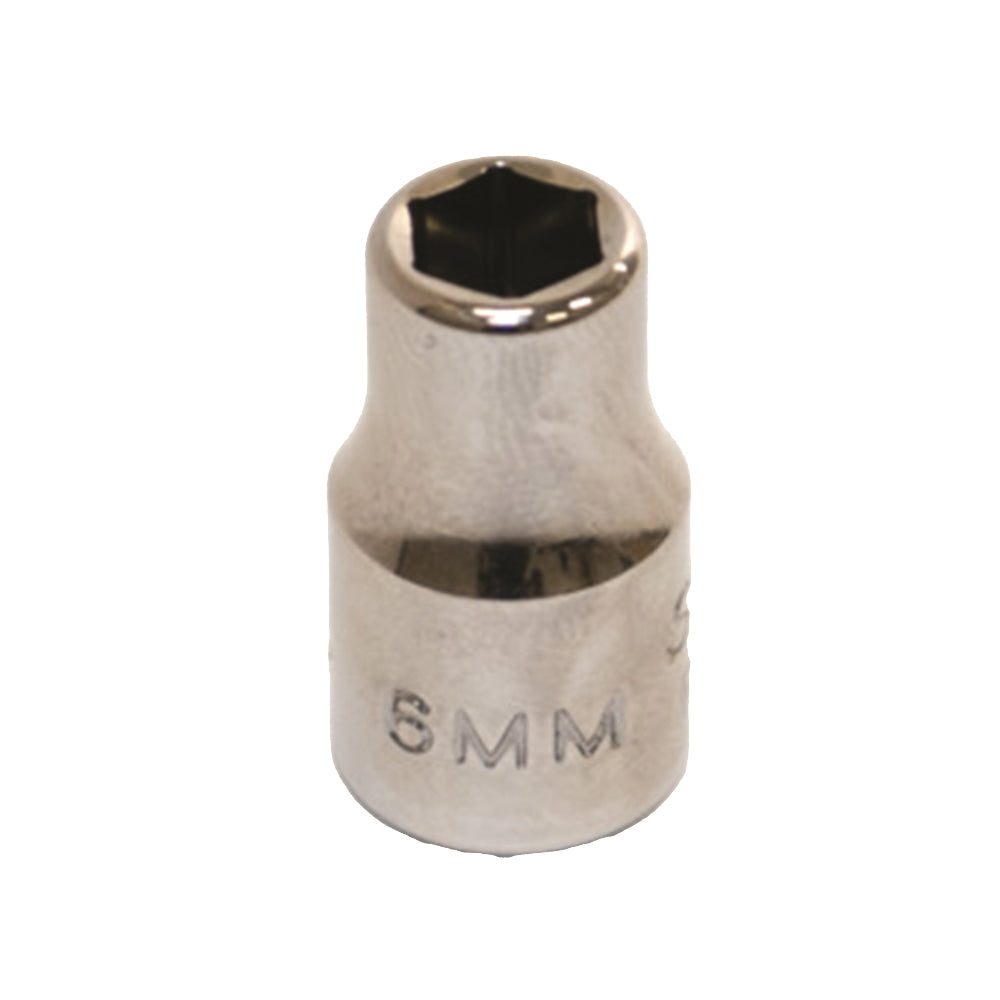 Image of SKILCRAFT® Socket - 1/4" Drive - 6mm Shallow Metric - 6-Point Fastener