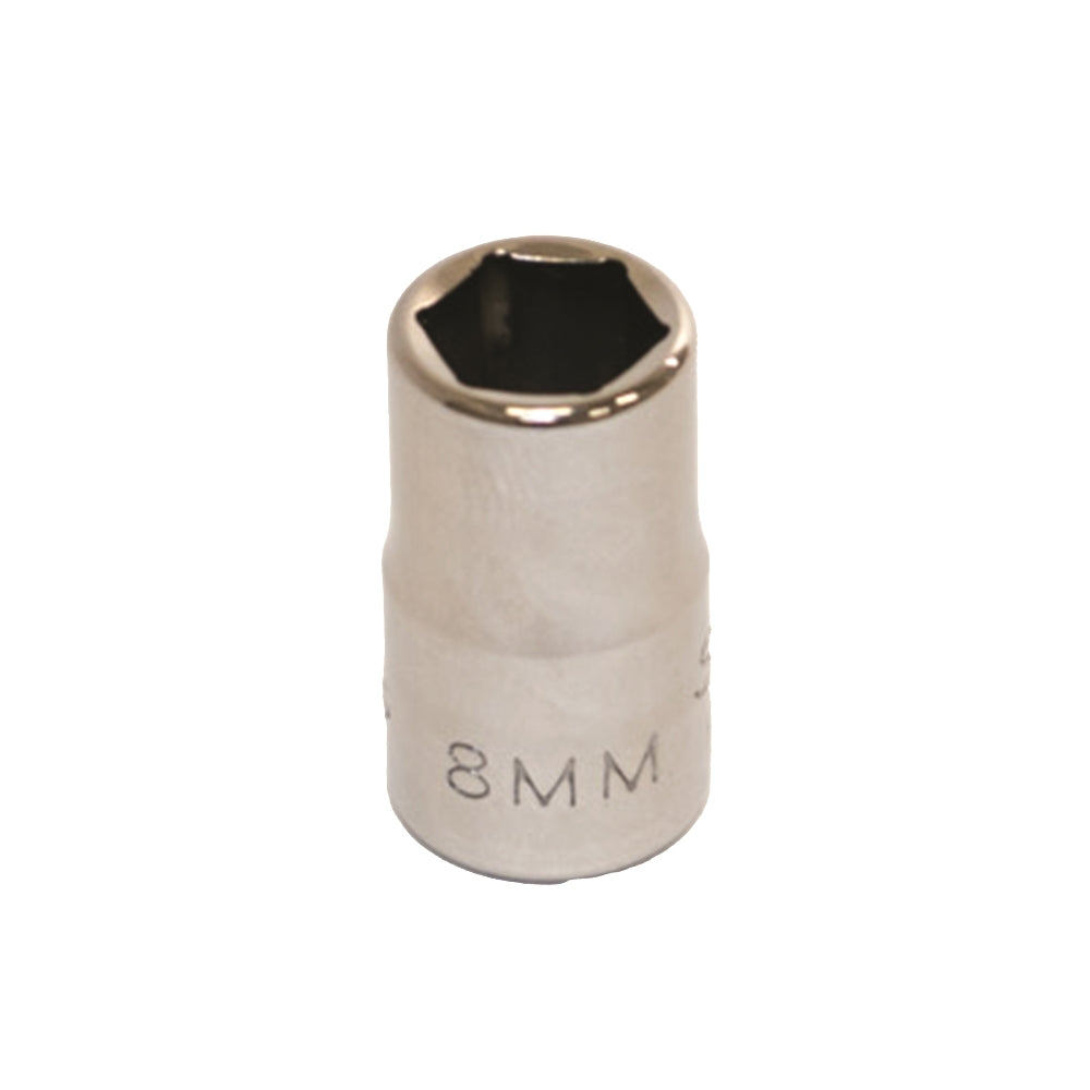 Image of SKILCRAFT® Socket - 1/4" Drive - 8mm Shallow Metric - 6-Point Fastener