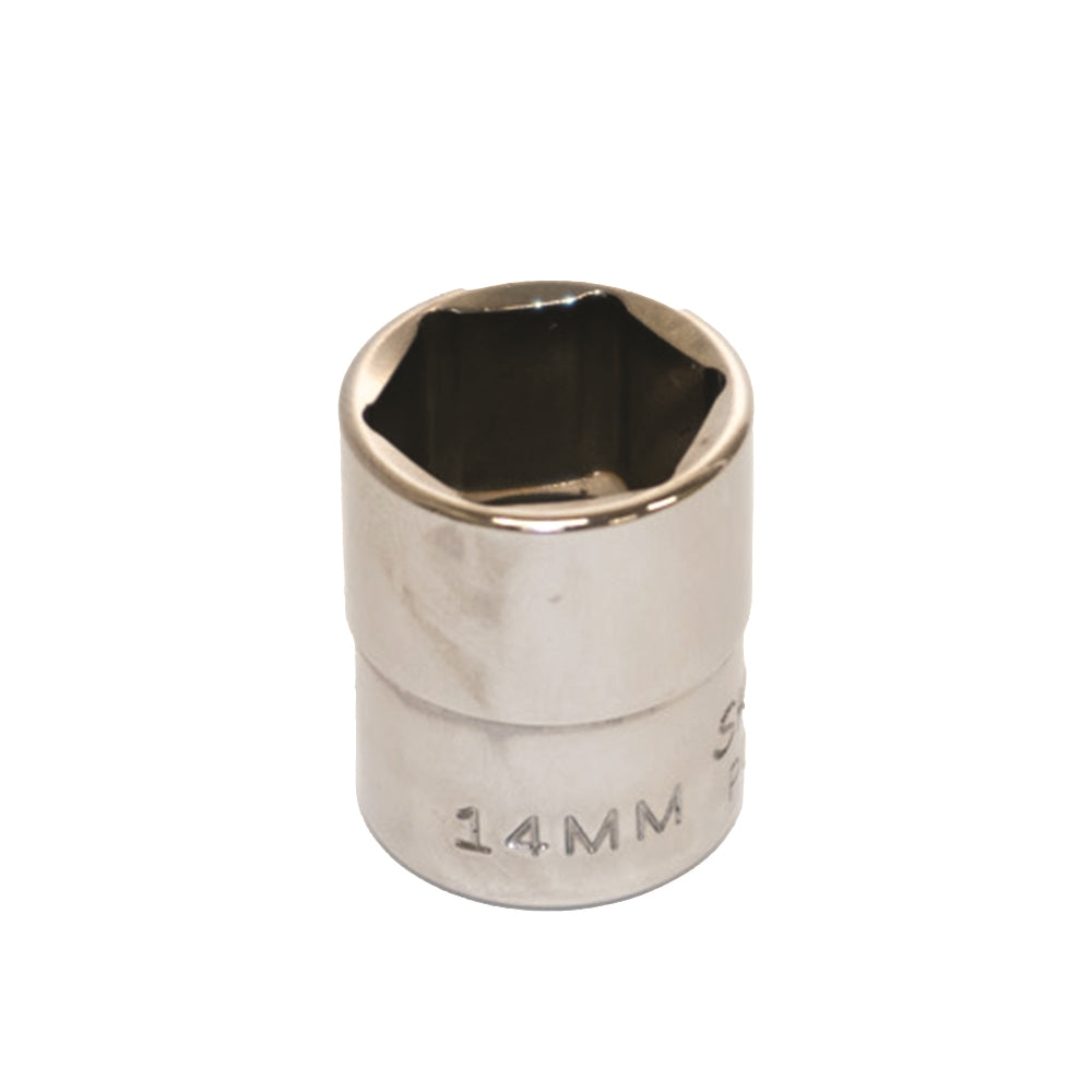 Image of SKILCRAFT® Socket - 1/4" Drive - 14mm Shallow Metric - 6-Point Fastener