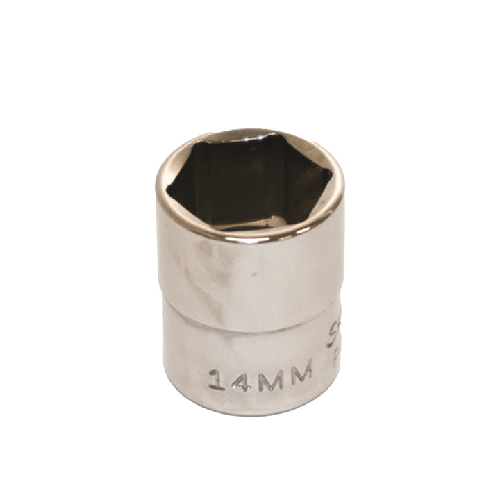 Image of SKILCRAFT® Socket - 1/4" Drive - 14mm Shallow Metric - 6-Point Fastener