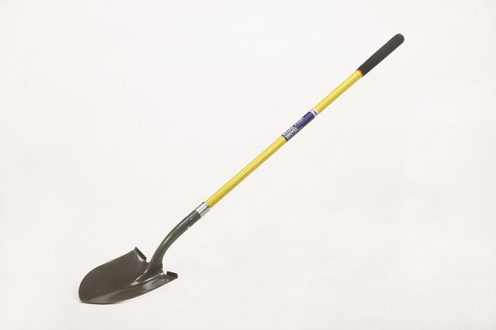 Round Point Shovels, 48" Fiberglass Cushioned Grip Handle, Closed Back
