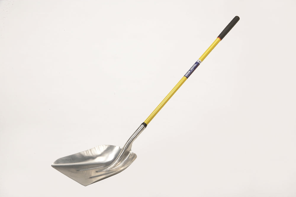 Scoop Shovel, Aluminum Head, 51" Fiberglass Cushioned Grip Handle, General Purpose