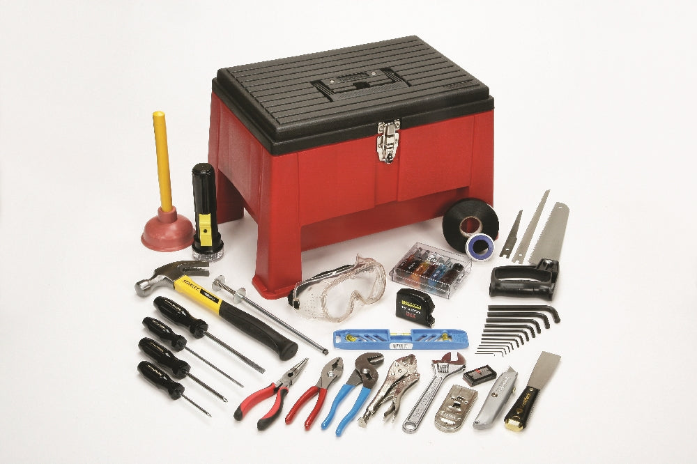 Image of SKILCRAFT® General Home Repair Tool Kit, Tool Box Includes Tools, 20" x 13 1/2" x 13"