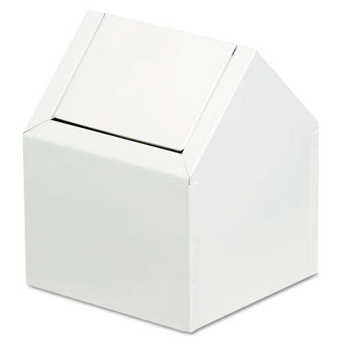 Image of HOSPECO® 2201 Double Entry, Swing Top Floor Receptacle, Metal, White