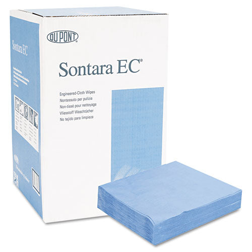 Image of HOSPECOÂ® Sontara Ec Engineered Cloths, 12 X 12, Blue, 100/pack, 10 Packs/carton