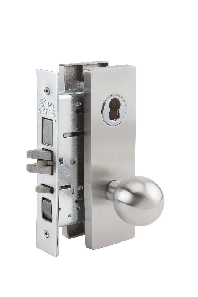 Skilcraft Door Locks Mortise MR Series, Entrance F, MR 154, Ball Knob