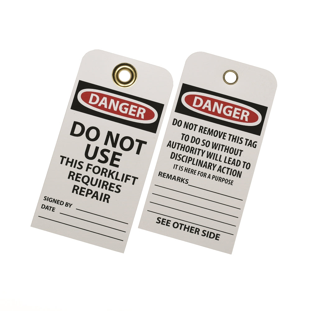 Image of SKILCRAFT® Lockout Safety Tag, Do Not Use This Forklift