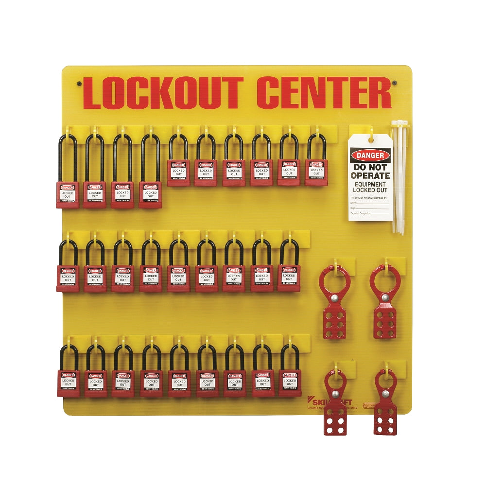 Image of SKILCRAFT® Lockout Tagout Station, 28 Padlocks, Stocked