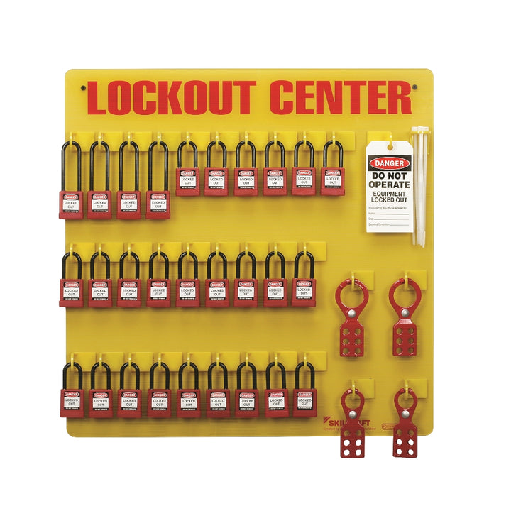 Image of SKILCRAFT® Lockout Tagout Station, 28 Padlocks, Stocked