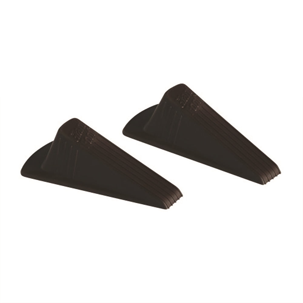 Image of SKILCRAFT® Doorstop, Non-Slip, Wedge Style, Rubber, Extra Large, Brown, 2/Package, Case of 8 Packages