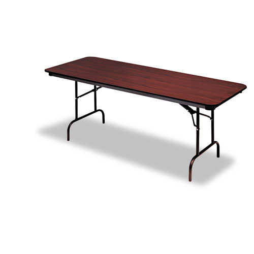 Image of Iceberg OfficeWorks Commercial Wood-Laminate Folding Table, Rectangular, 60" x 30" x 29", Mahogany