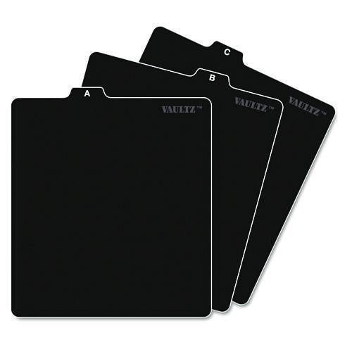 Image of Vaultz® VZ01176 A-Z Cd File Guides, 1/3-Cut Top Tab, A To Z, 5 X 5.75, Black, 26/set
