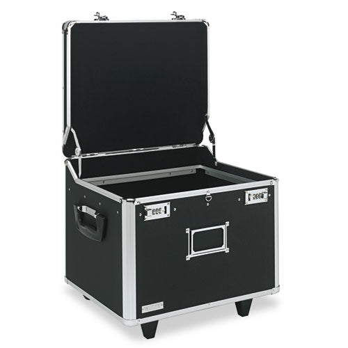 Image of VaultzÂ® Locking Mobile File Chest, Letter/legal Files, 17.5" X 15.5" X 14.5", Black/chrome