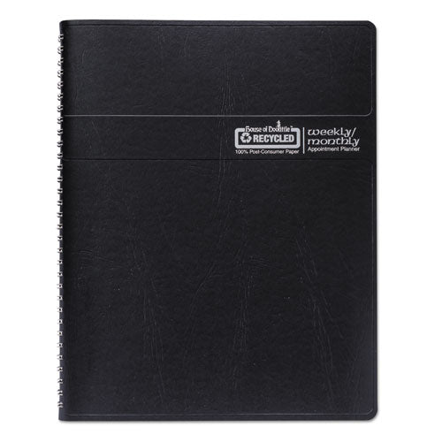 Image of House of Doolittle Recycled Wirebound Weekly/Monthly Planner, 11 x 8.5, Black Cover, 12-Month (Jan to Dec): 2026