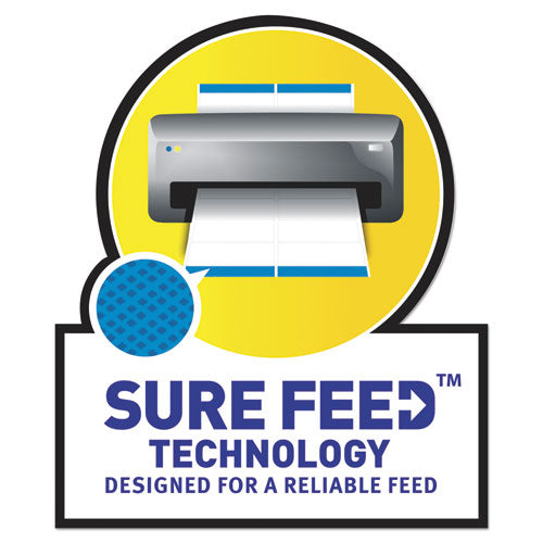 Image of Avery® 5967 White Address Labels W/ Sure Feed Technology For Laser Printers, Laser Printers, 0.5 X 1.75, White, 80/sheet, 250 Sheets/box