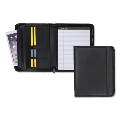 Image of Samsill® 70820 Professional Zippered Pad Holder, Pockets/slots, Writing Pad, Black