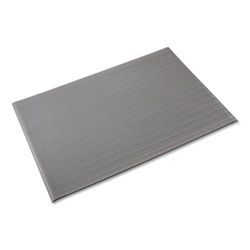 Image of Crown FL 3610GY Ribbed Vinyl Anti-Fatigue Mat, Rectangular, Gray Ribbed Surface, 36" x 10 ft