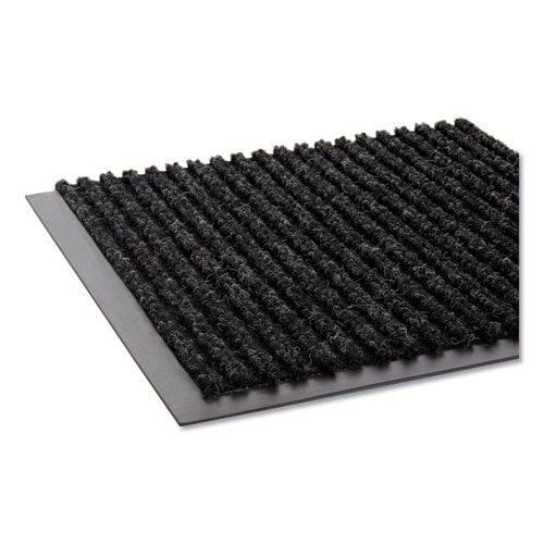Image of Crown NR 0046CH Needle-Rib Wiper/Scraper Mat, Rectangular, Charcoal Gray Ribbed Surface, 48" x 72"