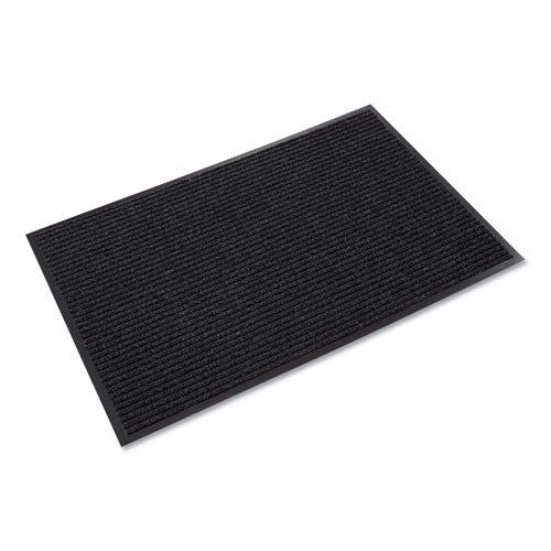 Image of Crown NR 0034CH Needle-Rib Wiper/Scraper Mat, Rectangular, Charcoal Gray Ribbed Surface, 36" x 48"