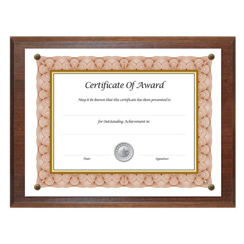 Image of NuDell 18811M Award-A-Plaque Document Holder, Acrylic/Plastic, 10.5 x 13, Walnut