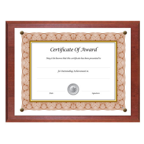 Image of NuDell 18813M Award-A-Plaque Document Holder, Acrylic/Plastic, 10.5 x 13, Mahogany