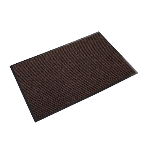 Image of Crown NR 0035BR Needle-Rib Wiper/Scraper Mat, Rectangular, Brown Ribbed Surface, 36" x 60"
