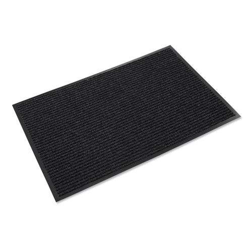 Image of Crown NR 0035CH Needle-Rib Wiper/Scraper Mat, Rectangular, Charcoal Gray Ribbed Surface, 36" x 60"