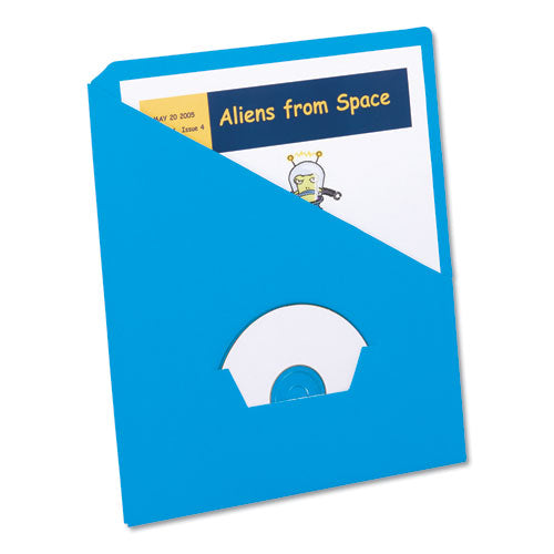 Image of Pendaflex® 32902 Slash Pocket Project Folders, 3-Hole Punched, Straight Tab, Letter Size, Blue, 25/pack