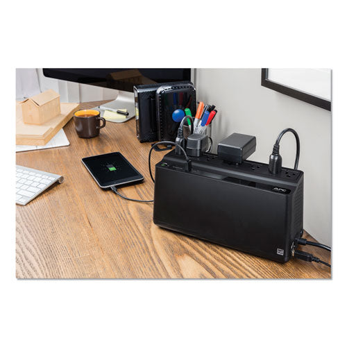 Image of APC® BE600M1 Back-UPS 600 VA Battery Backup System, 7 Outlets, 120 VA, 490 J