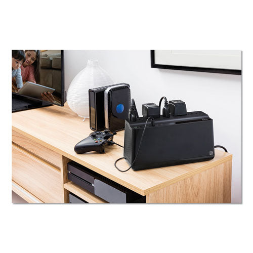 Image of APC® BE600M1 Back-UPS 600 VA Battery Backup System, 7 Outlets, 120 VA, 490 J