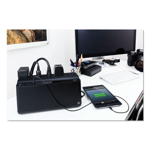 Image of APC® BE600M1 Back-UPS 600 VA Battery Backup System, 7 Outlets, 120 VA, 490 J