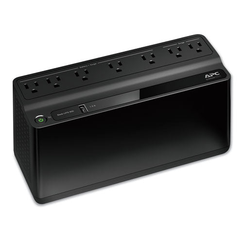 Image of APC® BE600M1 Back-UPS 600 VA Battery Backup System, 7 Outlets, 120 VA, 490 J
