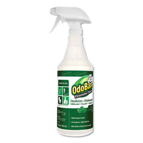 Image of OdoBan® 910062-Q12 RTU Odor Eliminator and Disinfectant, Eucalyptus Scent, 32 oz Spray Bottle
