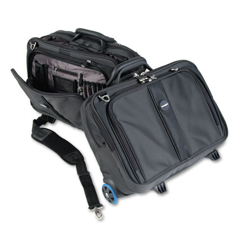 Image of Kensington® K62348A Contour Rolling Laptop Case, Fits Devices Up to 17", Ballistic Nylon, 17.5 x 9.5 x 13, Black