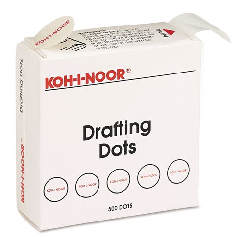 Image of Koh-I-Noor 25900J01 Adhesive Drafting Dots, 0.88" Dia, Dries Clear, 500/box