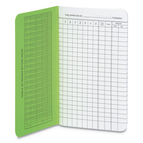 Image of Wilson Jones® WS802A Foreman's Time Book, One-Part (No Copies), 13.5 x 4.13, 36 Forms Total