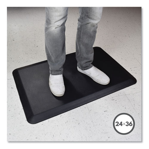 Image of deflecto® AFP2436 Anti-Fatigue Mat, Rectangular, Black Smooth Surface, 36" x 24"