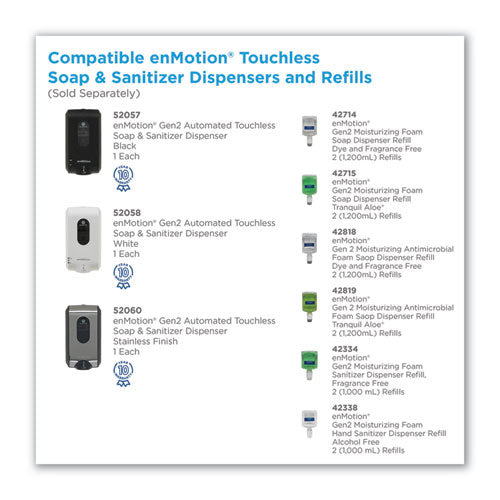 Image of Georgia Pacific® Professional 42336 GP enMotion High-Frequency-Use Foam Sanitizer Dispenser Refill, 1,000 mL, Fragrance-Free, 2/Carton