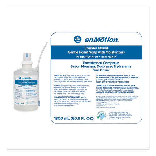 Image of Georgia Pacific® Professional 42717 Gp Enmotion Counter Mount Foam Soap Refill, Fragrance-Free, 1,800 Ml, 2/carton