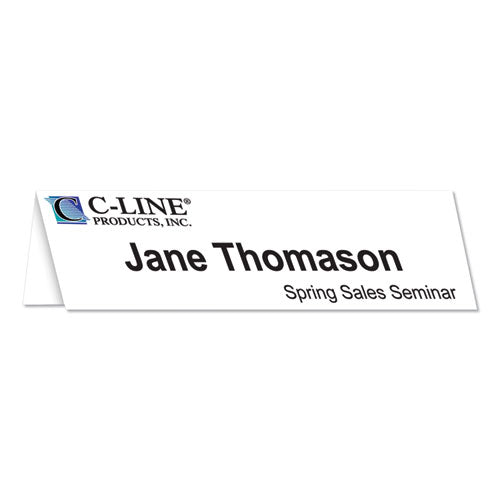 Image of C-Line® CLI87517 Scored Tent Cards, 4.25 X 11, White,1 Card/sheet, 50 Sheets/box