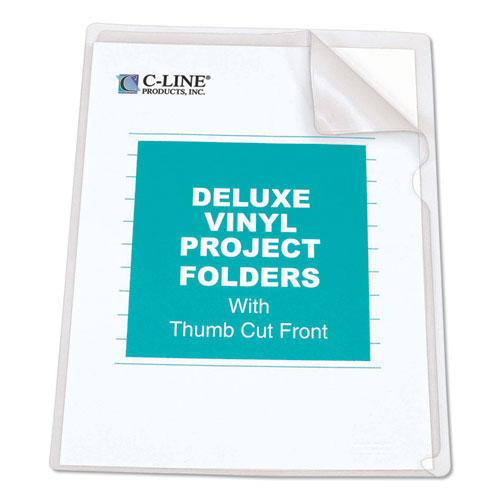 Image of C-Line® 62138 Deluxe Vinyl Project Folders, Letter Size, Clear, 50/box