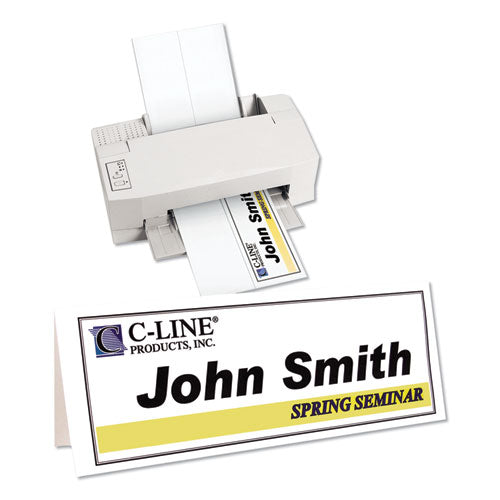 Image of C-Line® CLI87517 Scored Tent Cards, 4.25 X 11, White,1 Card/sheet, 50 Sheets/box