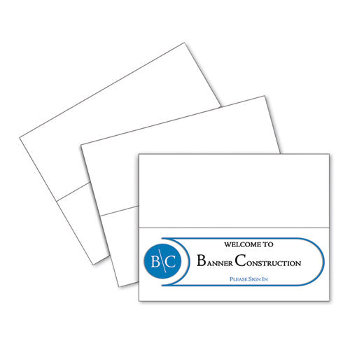 Image of C-Line® CLI87517 Scored Tent Cards, 4.25 X 11, White,1 Card/sheet, 50 Sheets/box
