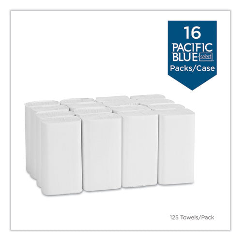 Image of Georgia Pacific® Professional 21000 Pacific Blue Select Multi-Fold 2-Ply Paper Towel, 9.2 x 9.4, White, 125/Pack, 16 Packs/Carton