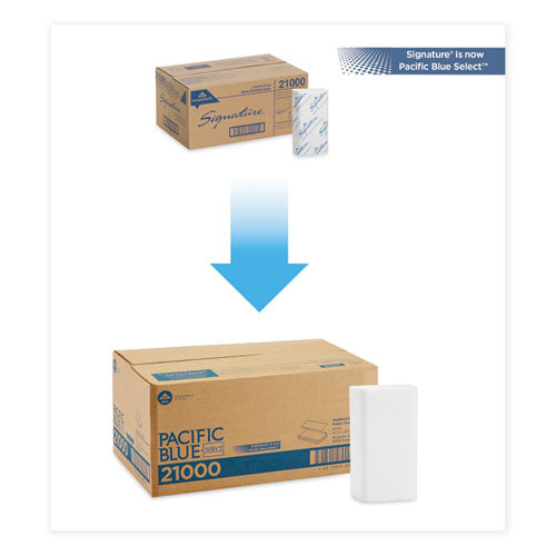 Image of Georgia Pacific® Professional 21000 Pacific Blue Select Multi-Fold 2-Ply Paper Towel, 9.2 x 9.4, White, 125/Pack, 16 Packs/Carton