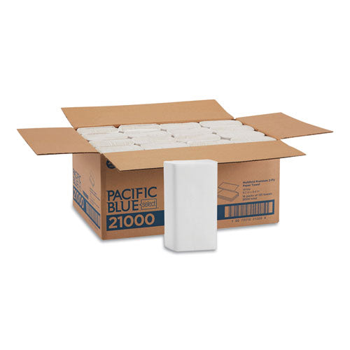 Image of Georgia Pacific® Professional 21000 Pacific Blue Select Multi-Fold 2-Ply Paper Towel, 9.2 x 9.4, White, 125/Pack, 16 Packs/Carton