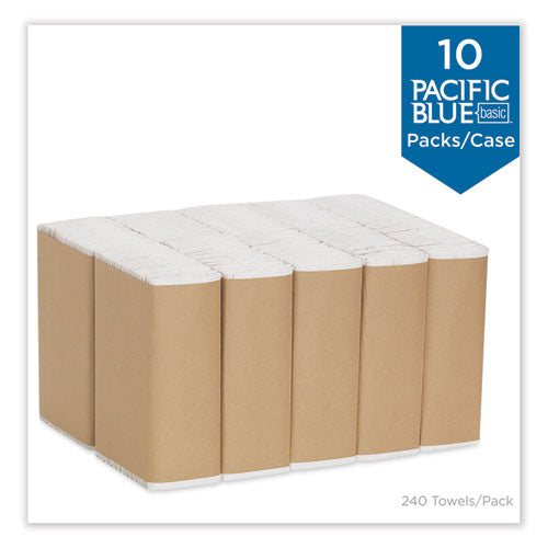 Image of Georgia Pacific® Professional 25190 Pacific Blue Basic C-Fold Paper Towel, 1-Ply, 10.1 x 12.7, White, 240/Pack, 10 Packs/Carton
